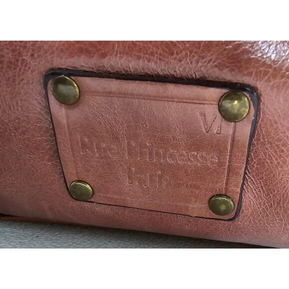 Rue Princesse Paris Distressed Leather Double Handle Shoulder Bag Handbag Tassel - Picture 3 of 12